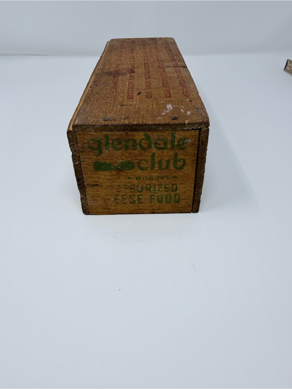 Vintage Glendale Club Cheese Food Wooden Box Crate Rustic Farmhouse Decor - Picture 8 of 9